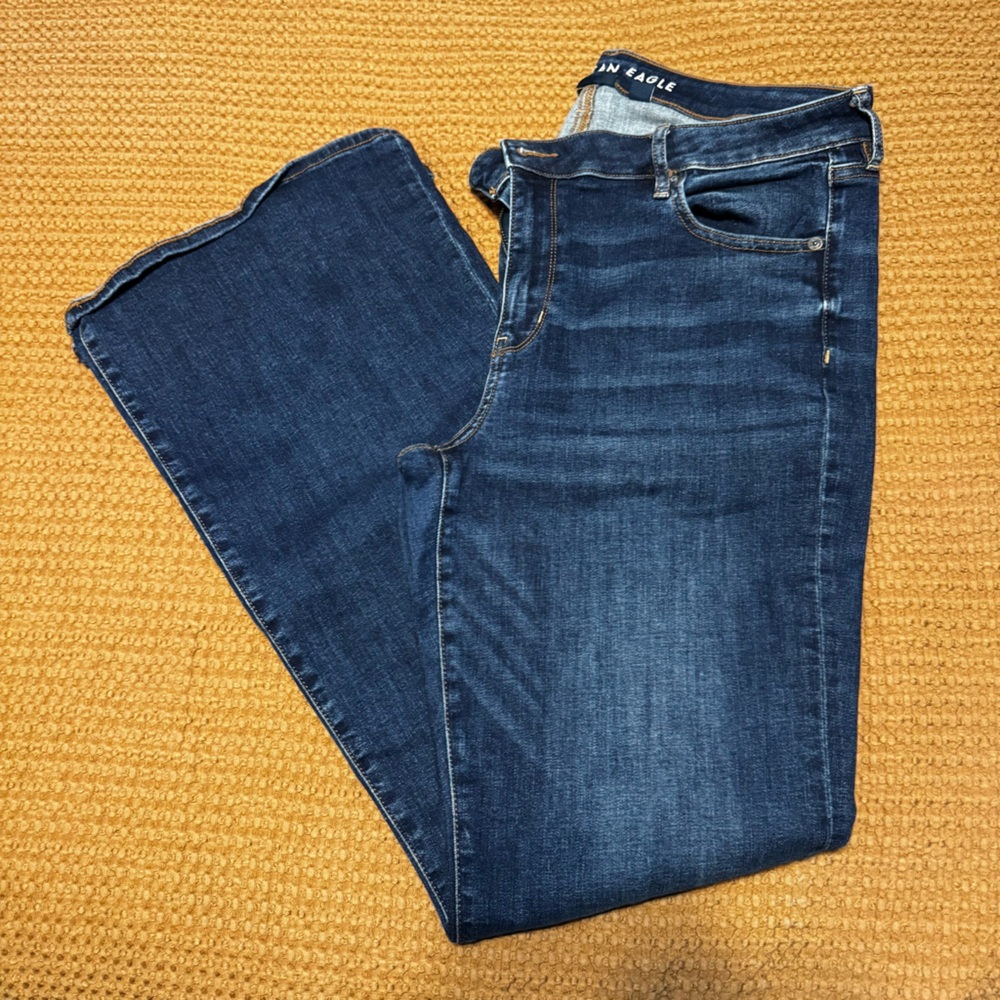 American Eagle Low Rise Flare Dark Wash Jeans